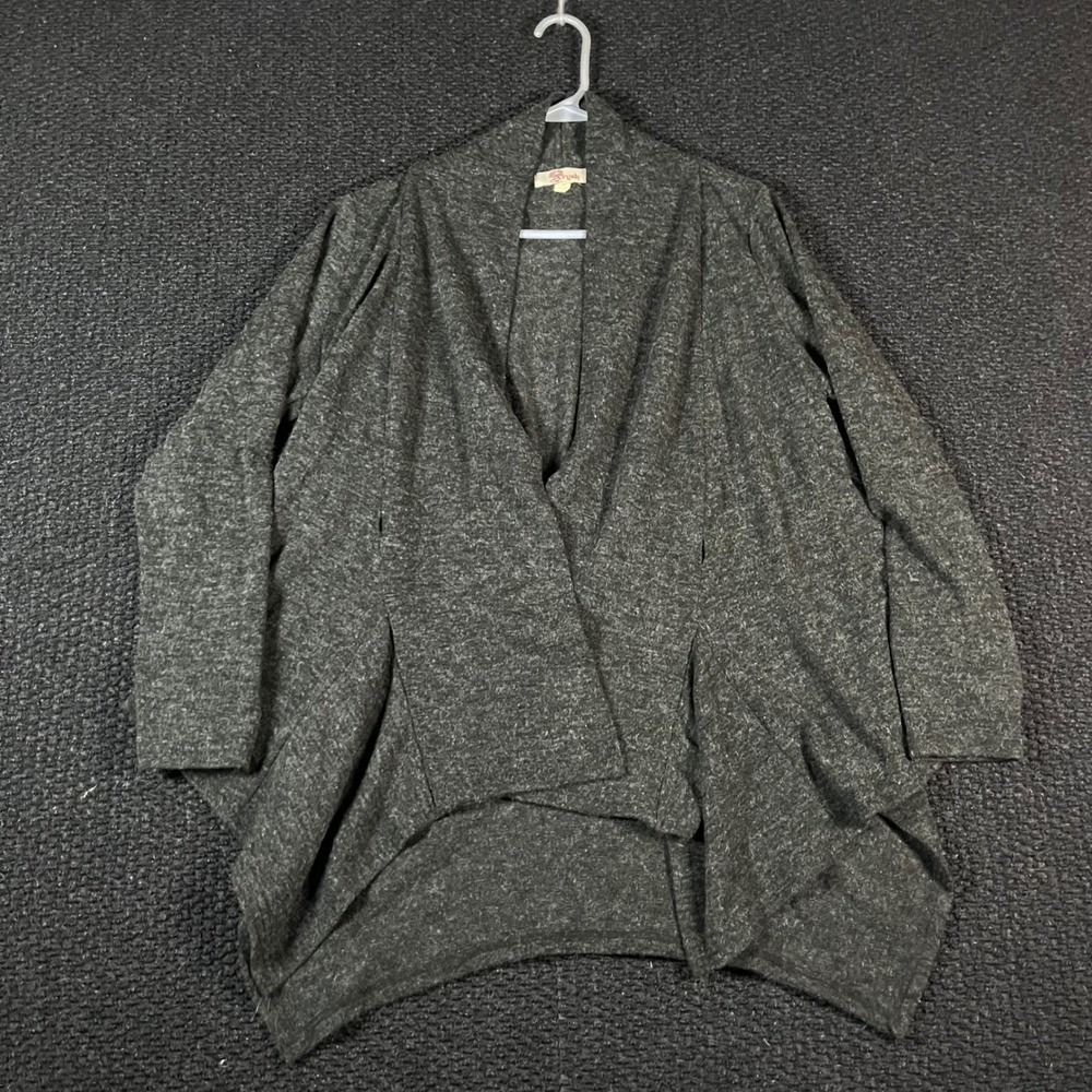 Anthropologie Aryeh Women's Gray Knit Open Cardigan Sweater Large Asymmetrical